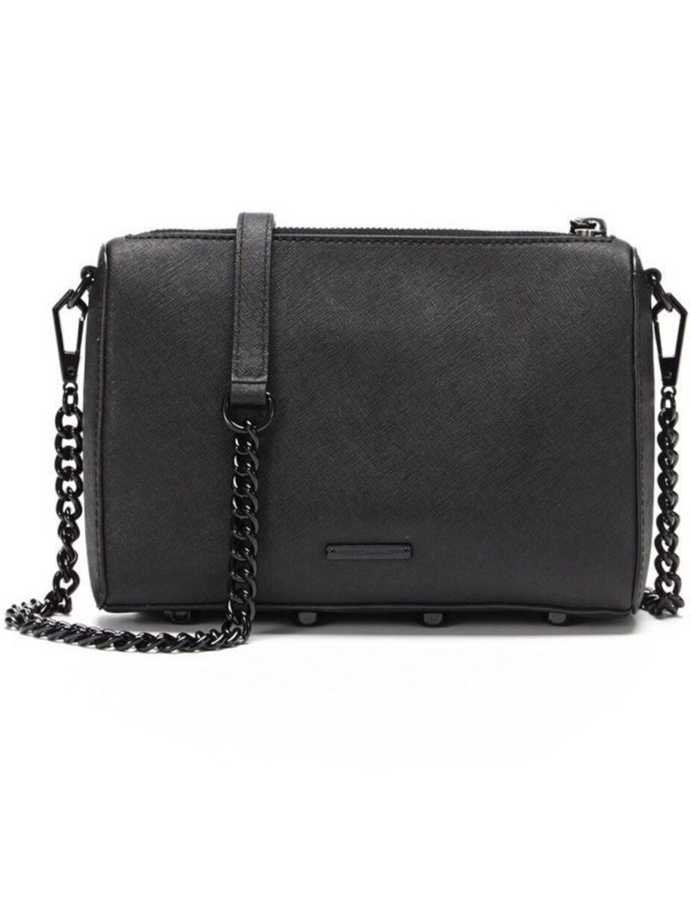Rebecca Minkoff Avery Black Leather Crossbody with Black Chain Strap